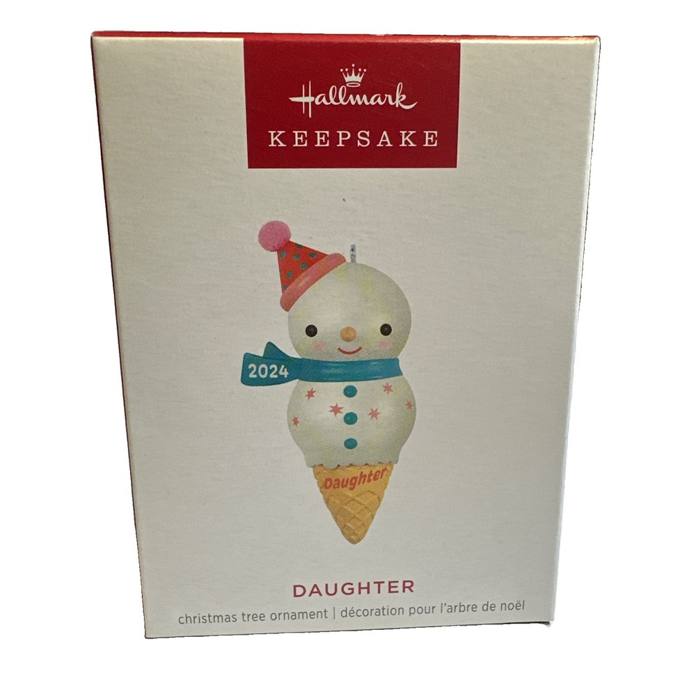 Hallmark Tree Ornament Snowman Ice Cream Daughter 2024 White New
